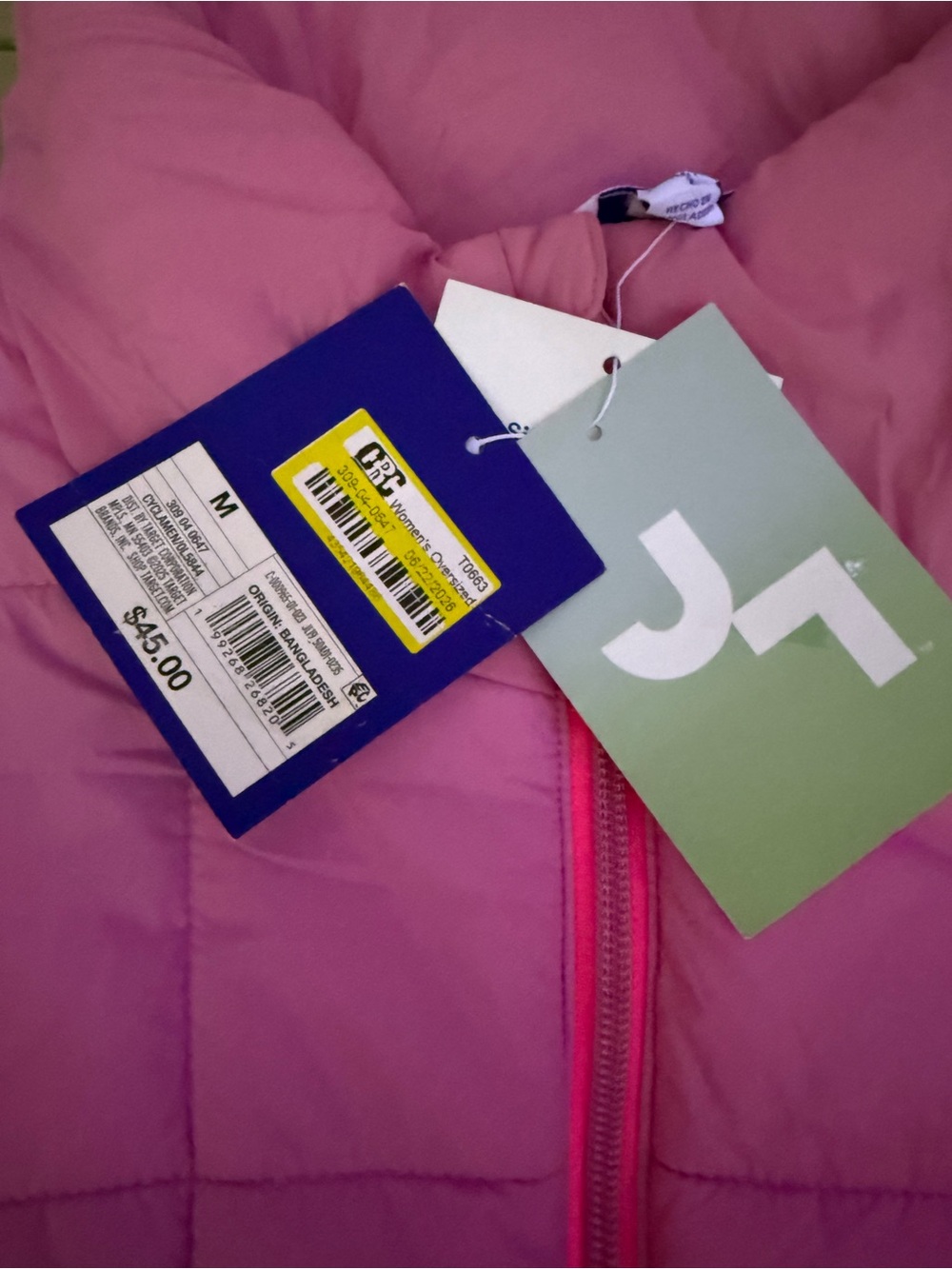 JoyLab Women’s Oversized Quilted Puffer Jacket Pink Size Medium NWT - Picture 4 of 4